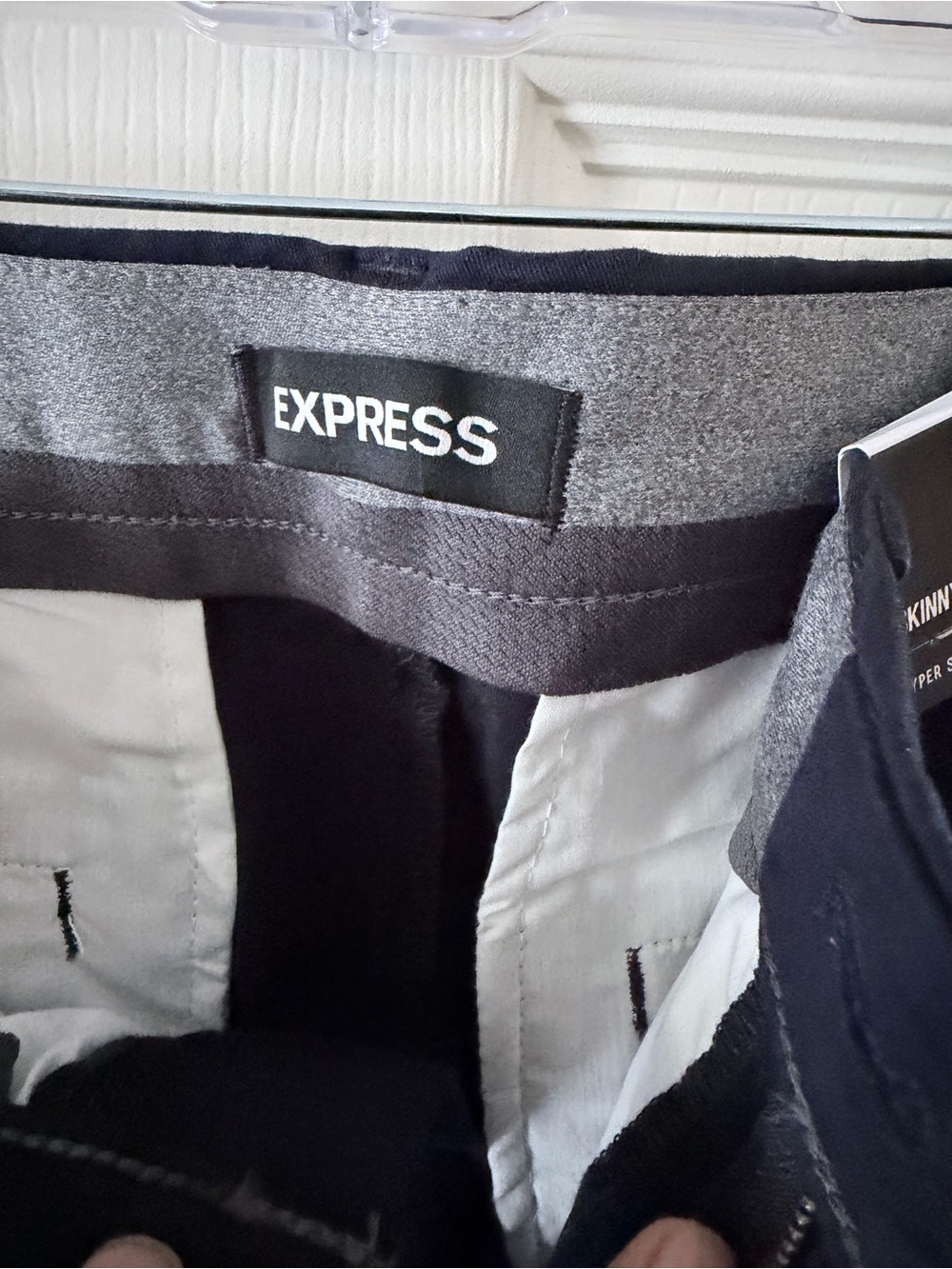 NWT Express Men’s Skinny Chino Pants 31x32 Navy Hyper Stretch - Picture 4 of 6